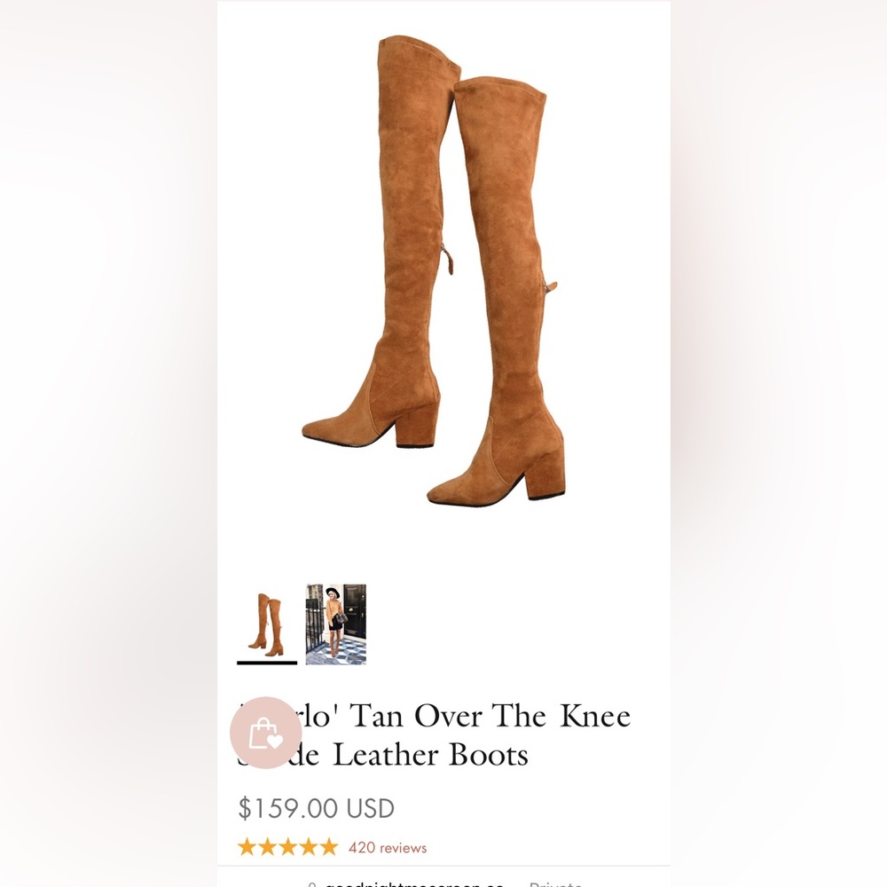 Marlo Tan Over The Knee Suade Leather Boots by Goodnight Macaroon